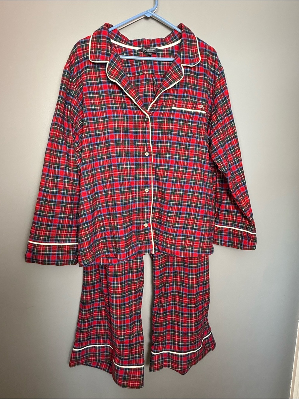 Vineyard Vines Flannel Printed Pajama Set Womens Sz 2XL